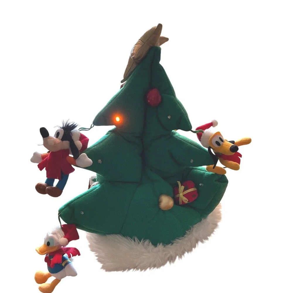 Disney Parks Mickey Mouse and Friends Light Up Christmas Tree Hat Green works